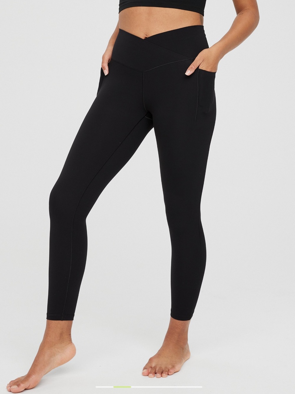 Offline by Aerie Black Crossover Leggings with Pockets